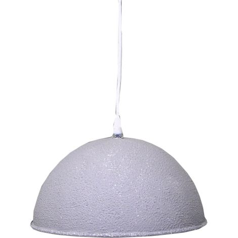 Lampadario in metallo vintage bianco/grigio con attacco cm Ø26xh19 (1/3)
