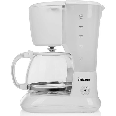 Cafetière électrique CM-1252 - Volume : 1,25 litre - Système anti-goutte - Verseuse en verre - Blanc (1/5)