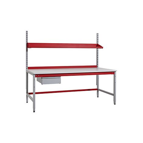 Mesa de embalaje completa PROFI  con repisa para depositar