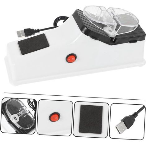 Affûteur de couteaux électrique USB, outil de cuisine multifonctionnel, affûteur de ciseaux pour couteaux à double tranchant, couteaux et couteaux dentelés (1/5)