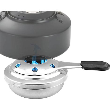 Réchaud à alcool Brûleur portable en acier inoxydable pour le camping, équipement de cuisine en plein air léger et sûr avec poignée anti brûlure pour la randonnée, la cuisine et la survie (1/5)