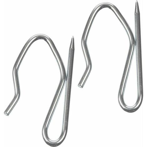 Crochets à Broches pour tentures (Lot de 100 pcs) en Zinc Ultra Résistants - pour Rideaux Lourds et plissés Curseur barre de douche (1/5)