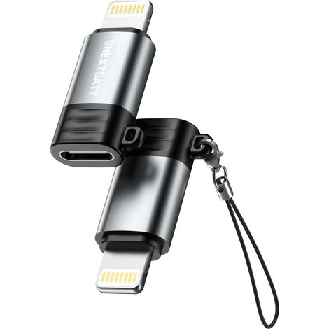 Adattatore nextbatt da usb c femmina a lightning - nerogrigio
