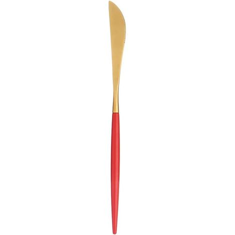 Ensemble Harley en acier inoxydable, rouge Kazakh mat, couteau de table principal