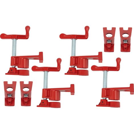 Set di 4 fascette stringitubo in ghisa, compatibili con tubi da 3/4", lunghezza maniglia 11 cm, lunghezza totale 19 cm. (1/5)