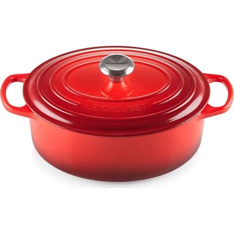 Le Creuset Cocotte ovalede ghisa, 35 cm, 8, 9 L, Tutte Las Fonti  Calore inclusa induzione, Ciliegia, 21178350602430 (1/5)