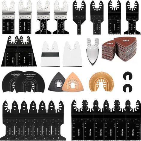 72Pcs Accessoires pour Outils Oscillants,Professional Lame Outil Multifonction Kits coupe bois/métal/plastique,Lame de Scie Oscillante Universelles pour Fein Multimaster,Dremel,Bosch,Makita,Dewalt (1/5)