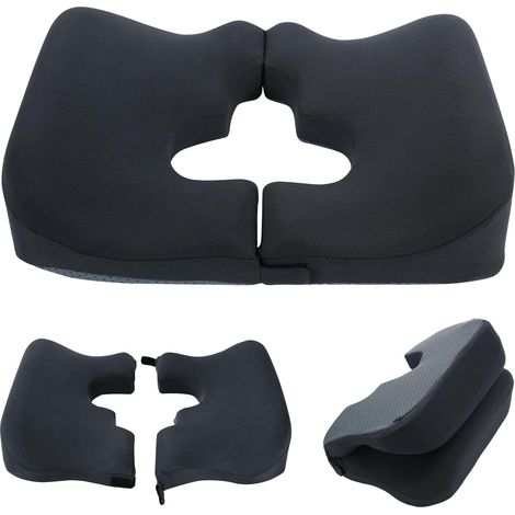 Coussin Coccyx, Coussin Ergonomique Assise, Coussin de Siège en Forme de T, pour Soulager la Pression,Coussin de Soutien pour les Fesses,Coussin de Siège pour Chaise de Bureau/Voiture/Fauteuil Roulant (1/5)