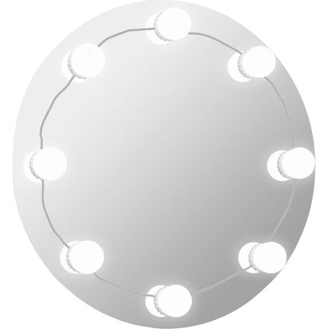 INLIFE Miroir mural avec lampes LED Rond Verre (1/5)