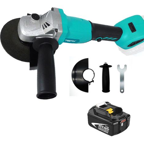 800W Akku Winkelschleifer, Bürstenlos Trennschleifer Scheibe 125mm zum Schneiden und Schleifen+1x5500mAh Akku  (Ohne Ladegerät),Kompatibel mit Makita-Akku