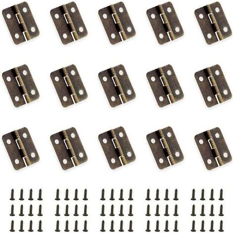 ZVD 50 Pièces Mini Charnières en Bronze Antique Charnière Pliante Connecteurs de Bricolage Petites Charnières avec 200 Clous de Rechange pour Boîte en Bois Boîte à Bijoux Armoire Bricolage Acces (1/4)