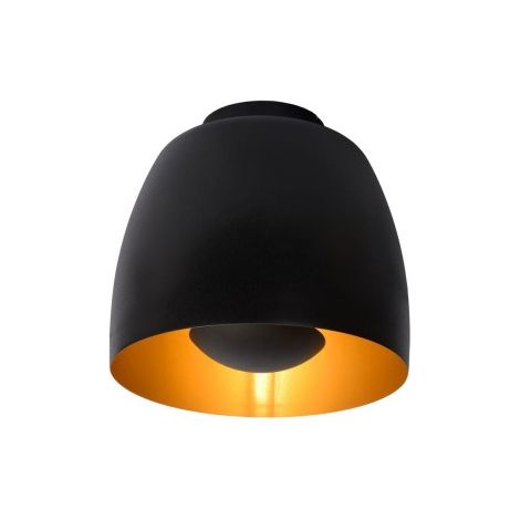Plafoniera loft Nolan nera interno oro E27 40W Lucide