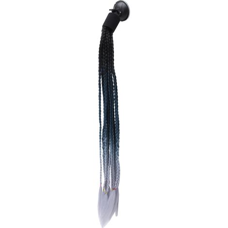 Casque Moto Dreadlocks Style Punk Décor Cheveux Ventouse Noir Bleu Gris Casque Motard Accessoire (1/5)