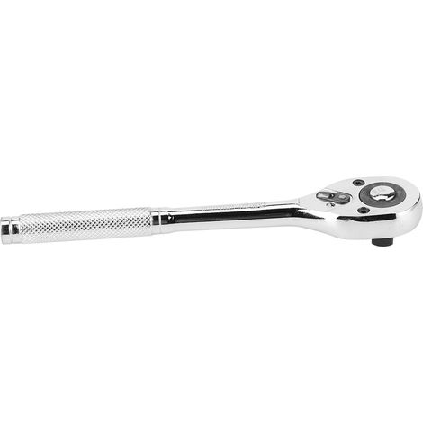 Clé à cliquet à dégagement rapide, clé à douille réglable chromée à 45 dents, tête carrée, outil à main professionnel, 1/2 pouce. (1/5)