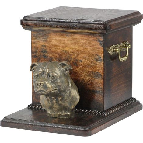 Staffordshire Bull Terrier, Staffik, Staffi I - une urne funéraire pour chien avec une statuette, une urne élégante pour un chien, une urne unique avec un buste de chien par Art-Dog (1/5)