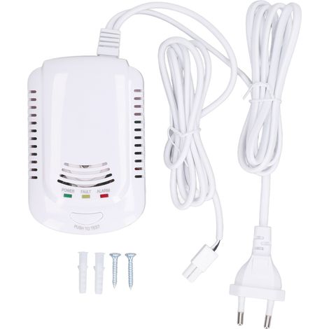 Détecteur de gaz naturel haute sensibilité, double capteur intelligent, alarme CO monoxyde de carbone, prise UE AC90‑240V (1/5)