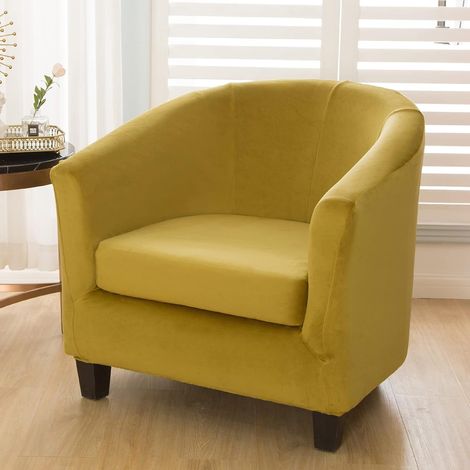 Set of 2 stretch velvet armchair covers with removable cushion cover for sofa, club, bar, lounge counter (3123) (1/5)