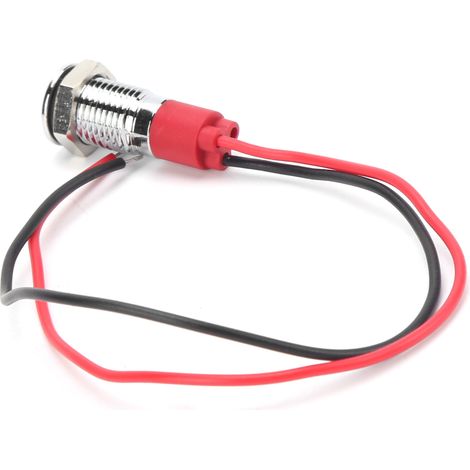 Lampe témoin LED étanche 8mm rouge avec câble pour signalisation (1/5)