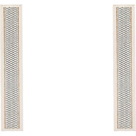 2x Tischläufer im böhmischen Stil – Tischläufer aus Jute, naturfarben, 183 cm lang, geflochtener Tischläufer im Landhausstil (1/5)