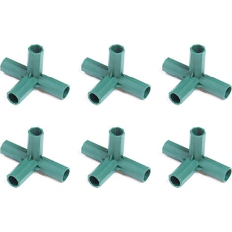 Grüne Clips x6, umweltfreundliche Pflanzenstütze, strapazierfähiges PP für Tomaten und Kletterpflanzen, 16 mm Stäbe