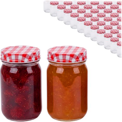 Relaxdays preserving jars, set of 50, 400 ml, twist-off lids, large jam jars, clear
