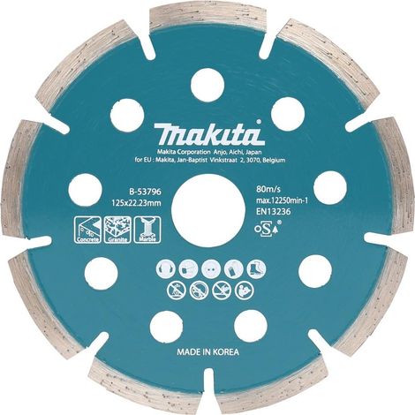 Makita tarcza diamentowa 125x22,23mm segment (na sucho) beton, granit, marmur