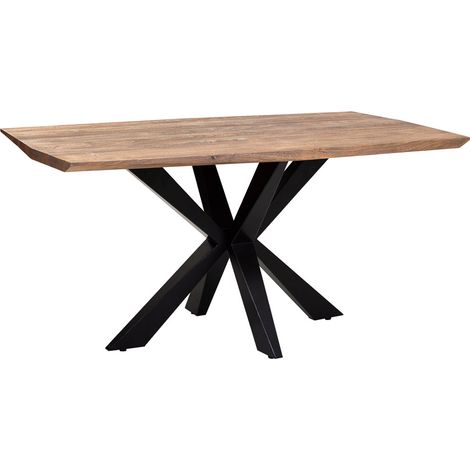 Mesa de comedor de madera de acacia acabado color oxido 160x90x76 (1/5)
