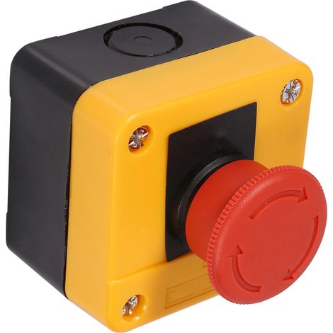 Interrupteur à bouton-poussoir champignon d'arrêt d'urgence, neuf, boîtier en plastique rouge, 660 V, 10 A (1/5)