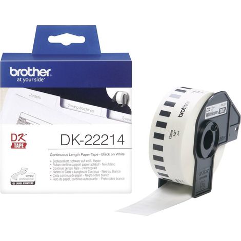 Brother DK-22214 Rouleau d'étiquettes 12 mm x 30.48 m papier blanc 1 pc(s) fixation permanente DK22214 Etiquette univer