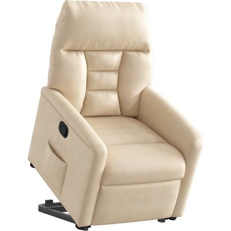Fauteuil inclinable beige tissu microfibre vidaXL (1/5)