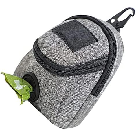 1 sac de rangement pour excréments de chien avec boucle en nylon et boucle de sécurité, double poche portable pour excréments de chien (1/5)