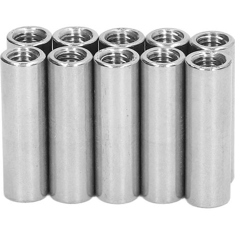 10 écrous de raccordement à filetage intérieur M8 x 1,25, 12 x 40 mm, de forme ronde, pour connexions