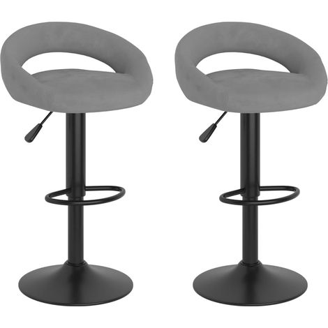 Maison Exclusive - Barhocker 2 Stk. Hellgrau Samt