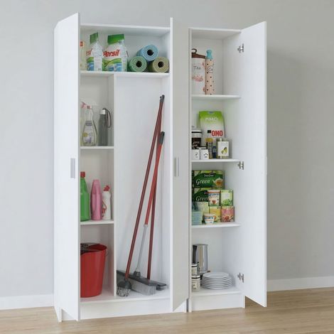 Großer, vielseitiger Schrank Soave, modular, 6 Regale, 3 Türen, 110x180h cm Weiß (1/5)