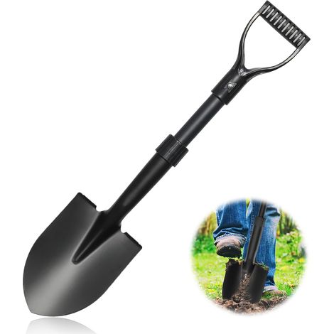 Pelle de 68 cm pour Creuser très résistante, Petite Pelle avec poignée en D, Pelle Pointue pour Camping, Bordures, Sable de Plage, Pelle de Jardin en métal avec Tige en Fibre de Verre, Mini Pelle (1/5)