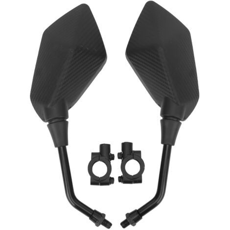 QORVA- Rétroviseur de moto en Fiber de carbone, 2 pièces, couleur 22mm, miroir de guidon universel pour Scooter ATV (1/5)