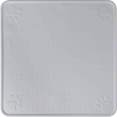 AGE Tapis dalimentation pour Animaux de Compagnie, Tapis de Nourriture pour Chats et Chiens, Tapis dalimentation Antidérapant, Tapis Gamelle Chien (33x33cm/gris) (1/5)