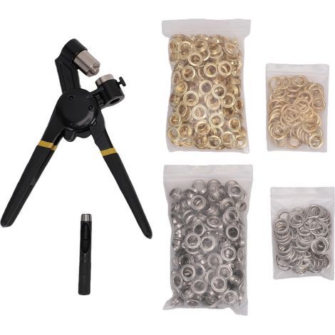 Kit d'outils pour œillets, pince à œillets portative, perforateur de trous, œillets de 10mm pour bâche, tente, toile, artisanat en cuir, 500 pièces (1/5)