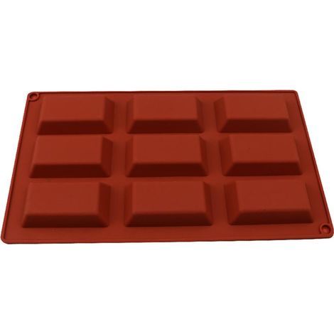 Rechteckige, flexible Silikonform mit 9 Mulden für Gebäck, Schokolade, selbstgemachte Seife und Kuchen (1/3)
