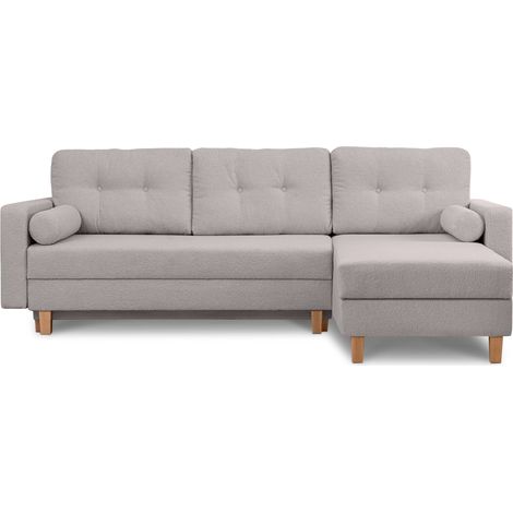 KONSIMO ERISO Bequemes Ecksofa, 3/4 Sitzer, Schlaffunktion, grau (1/5)