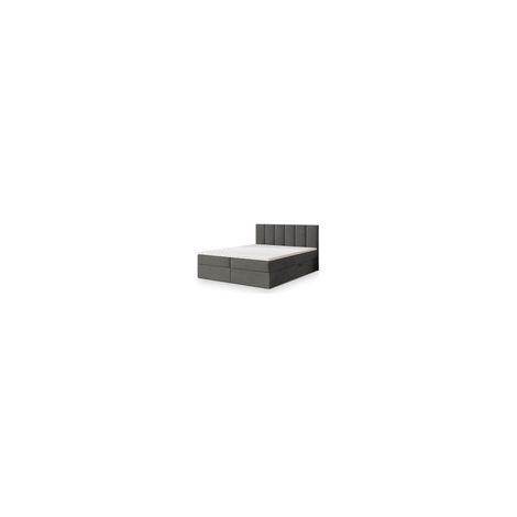 Lit continental MERIL 160x200 avec matelas confortable gris confort (1/4)