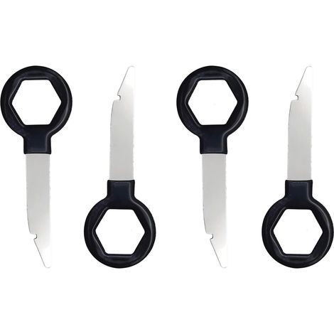 4 Pièces Clé Extraction Autoradio, Autoradio Adaptateur Demontage, Clés Extraction Stéréo Voiture, en Acier Inoxydable Solide (Noir),Compatible Convient à la Plupart des Voitures