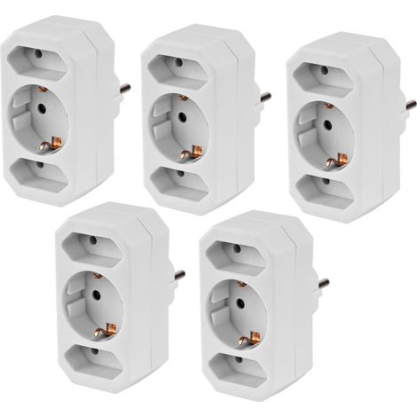 5x Kestek Steckdosenadapter 3-fach Zwischenstecker Dreifachstecker Schutzkontakt (1/3)