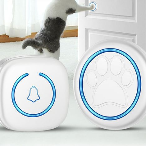 Sonnette tactile sans fil pour la maison, sonnette intelligente à LED clignotante pour chien, sonnette étanche pour le dressage individuel des chiens, noire (Europe) (1/5)