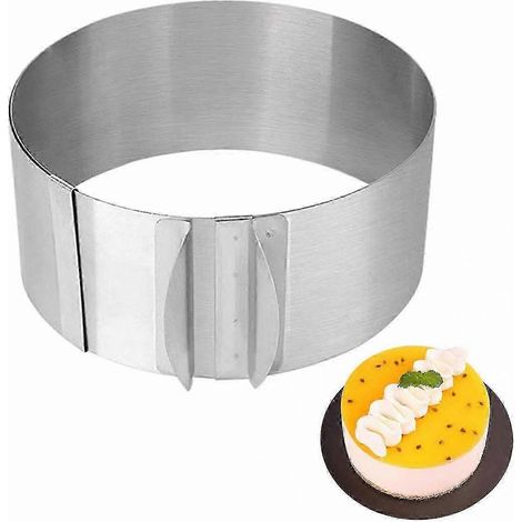 Cercle à gâteau, moule à mousse rond ajustable en acier inoxydable, ustensiles de pâtisserie (1/5)