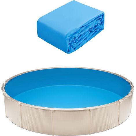 Pour piscine hors sol 132 cm, revêtement rond 550 cm en vinyle à chevauchement, résistant à l'usure (1/5)