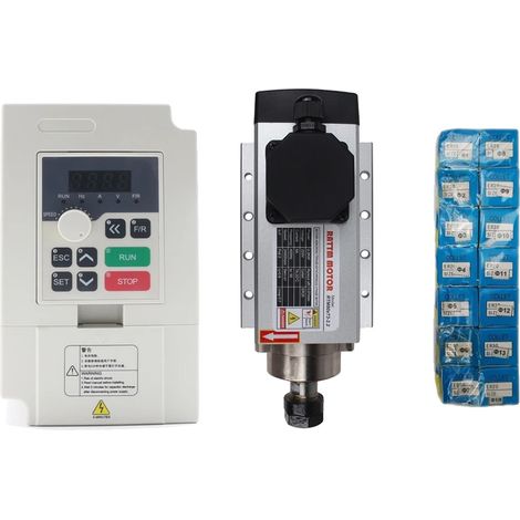 Motore mandrino ad alta velocità ER20 da 2,2 kW, raffreddato ad aria, con foro conico di precisione. (1/2)