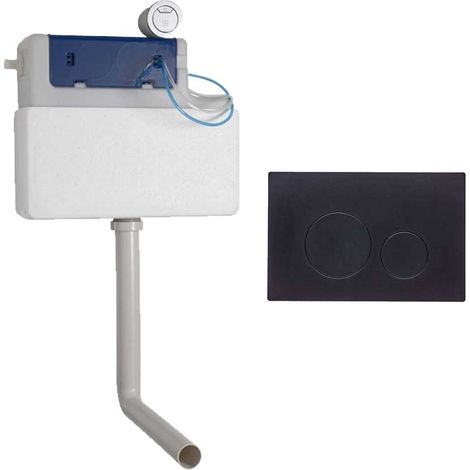 Roper Rhodes Cascade Concealed Dual Flush WC Toilet Cistern + Rondo Black Plate (1/3)