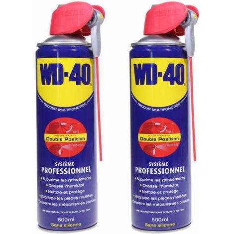 Wd-40 – Dégrippant 500 ml – Lot de 2 aérosols – Nettoyant et lubrifiant pour mécanismes bloqués – Protège contre la corrosion (1/5)