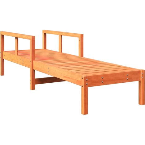 Maison Exclusive - Lettino Prendisole Marrone Cera 199,5x62x55 cm Massello di Pino